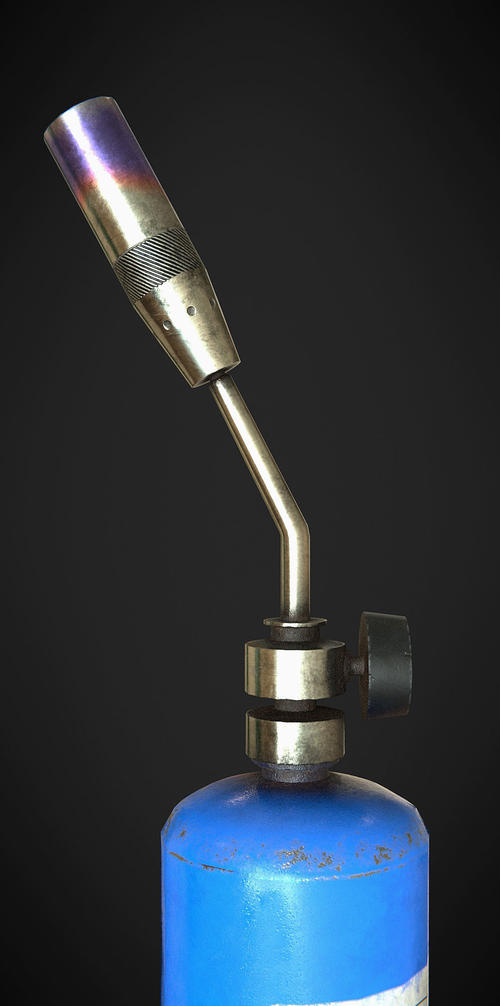 Hand held propane torch Free low-poly 3D model_3