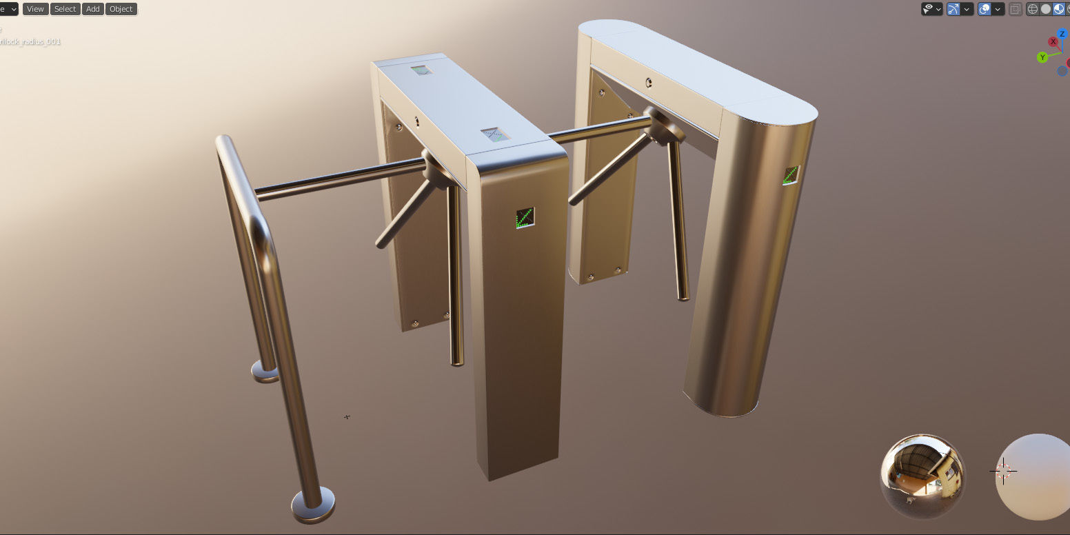 Turnstile Trilock 900 3D model_7
