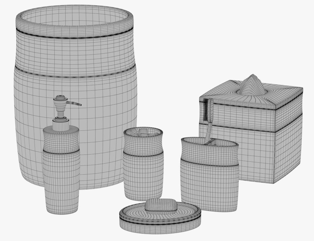 Magnolia Bath Accessories by Croscill 3D model_1