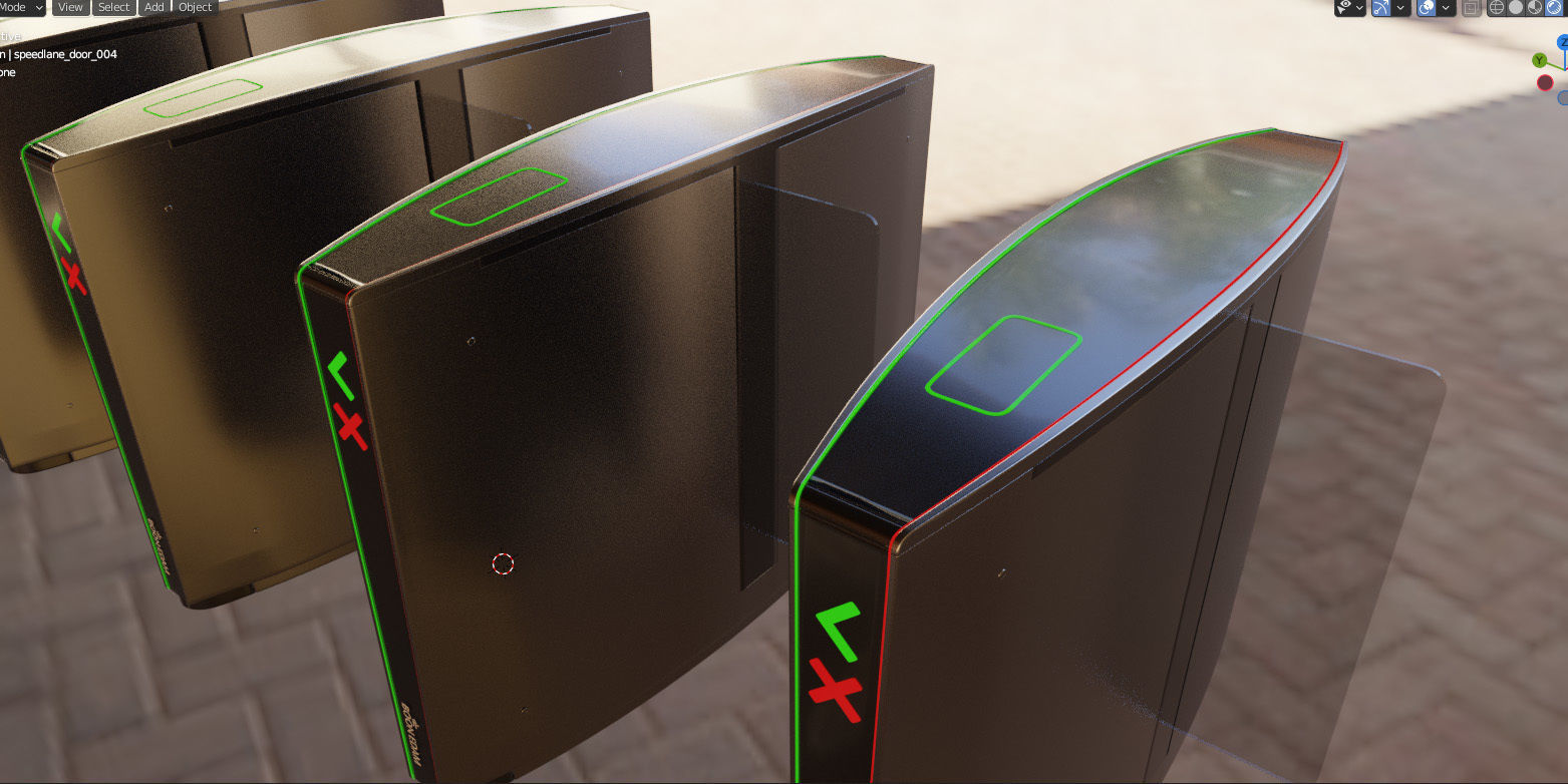 Turnstile Speedlane Slide 3D model_5