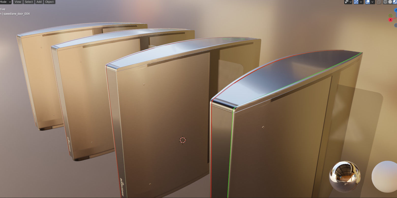 Turnstile Speedlane Slide 3D model_7