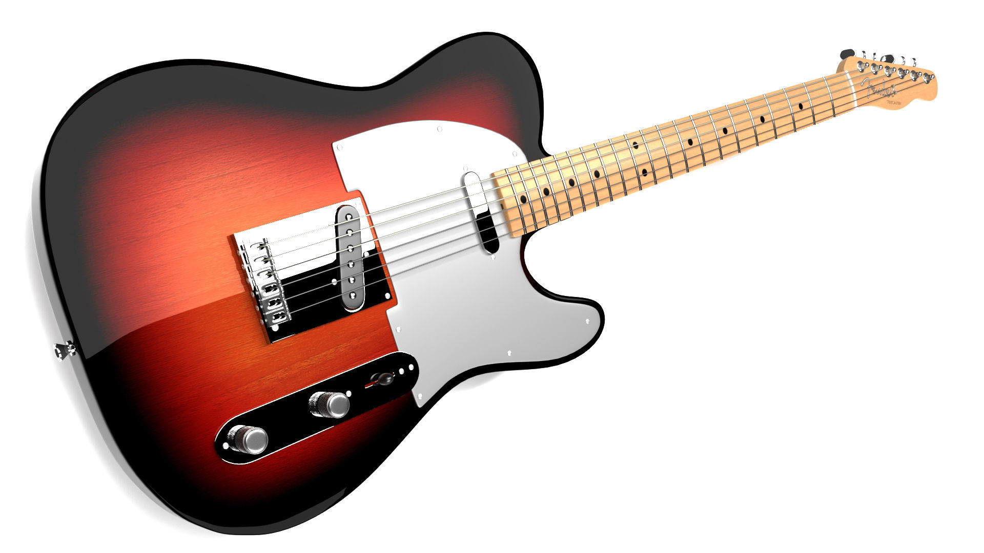 Fender Telecaster 1966 Low-poly 3D model_2