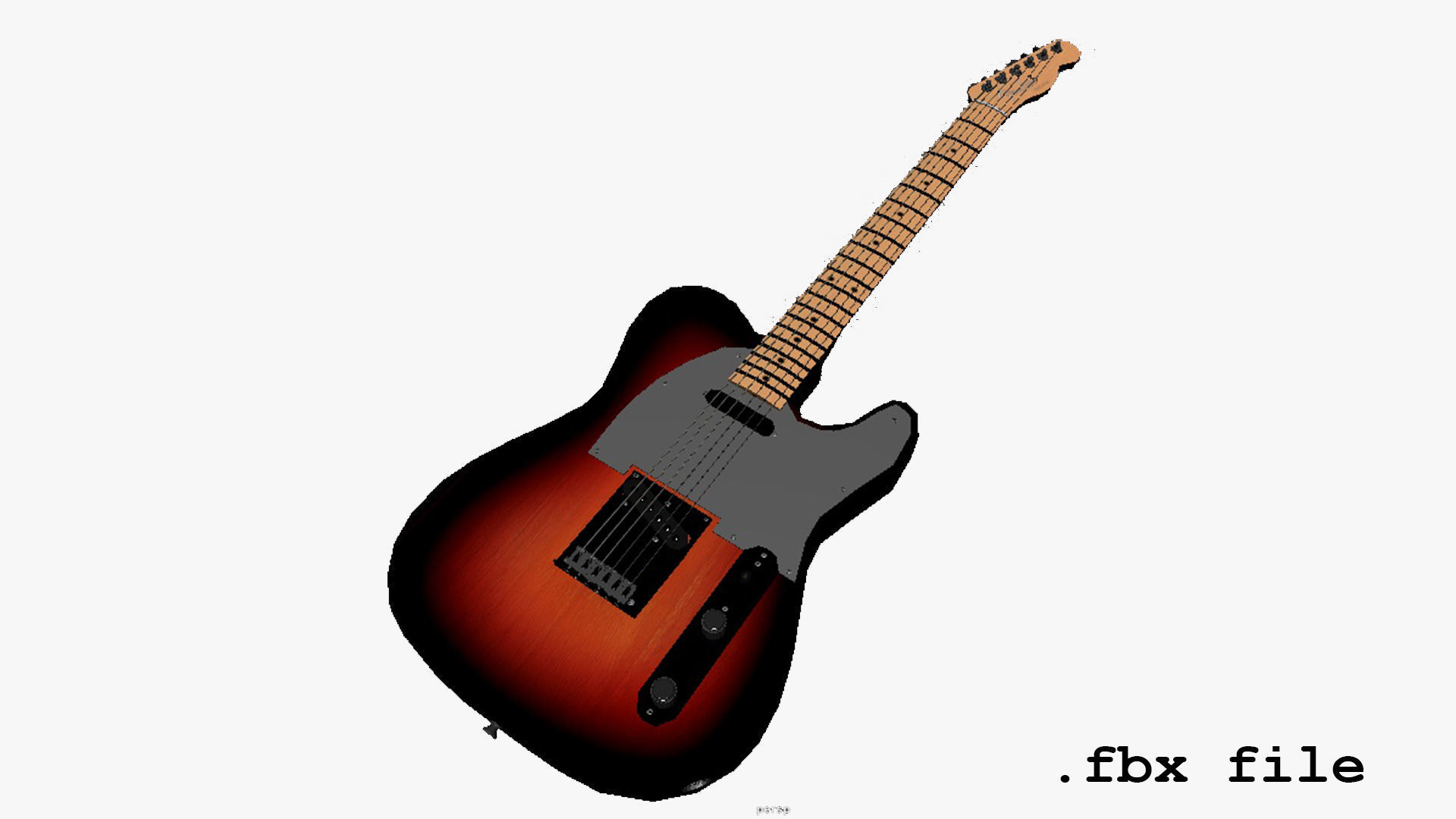 Fender Telecaster 1966 Low-poly 3D model_7