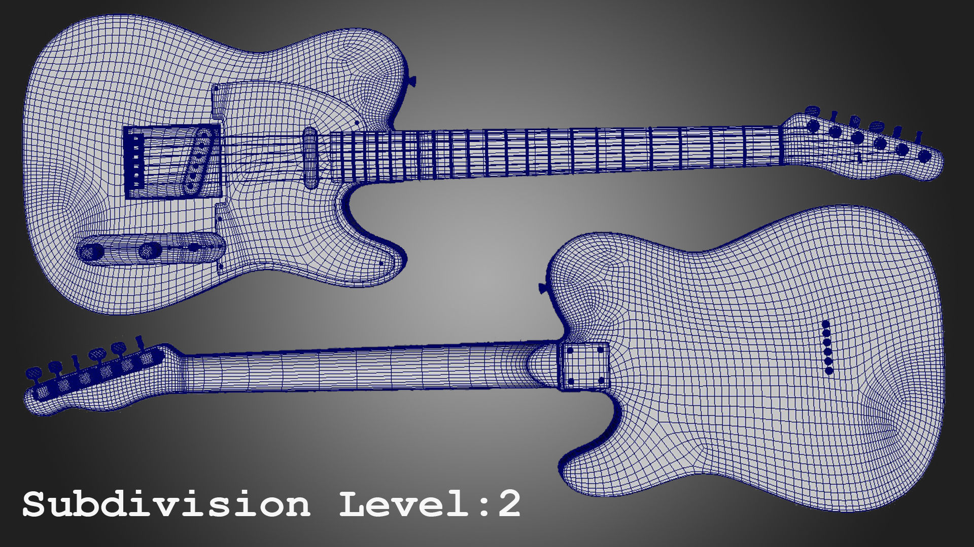 Fender Telecaster 1966 Low-poly 3D model_13