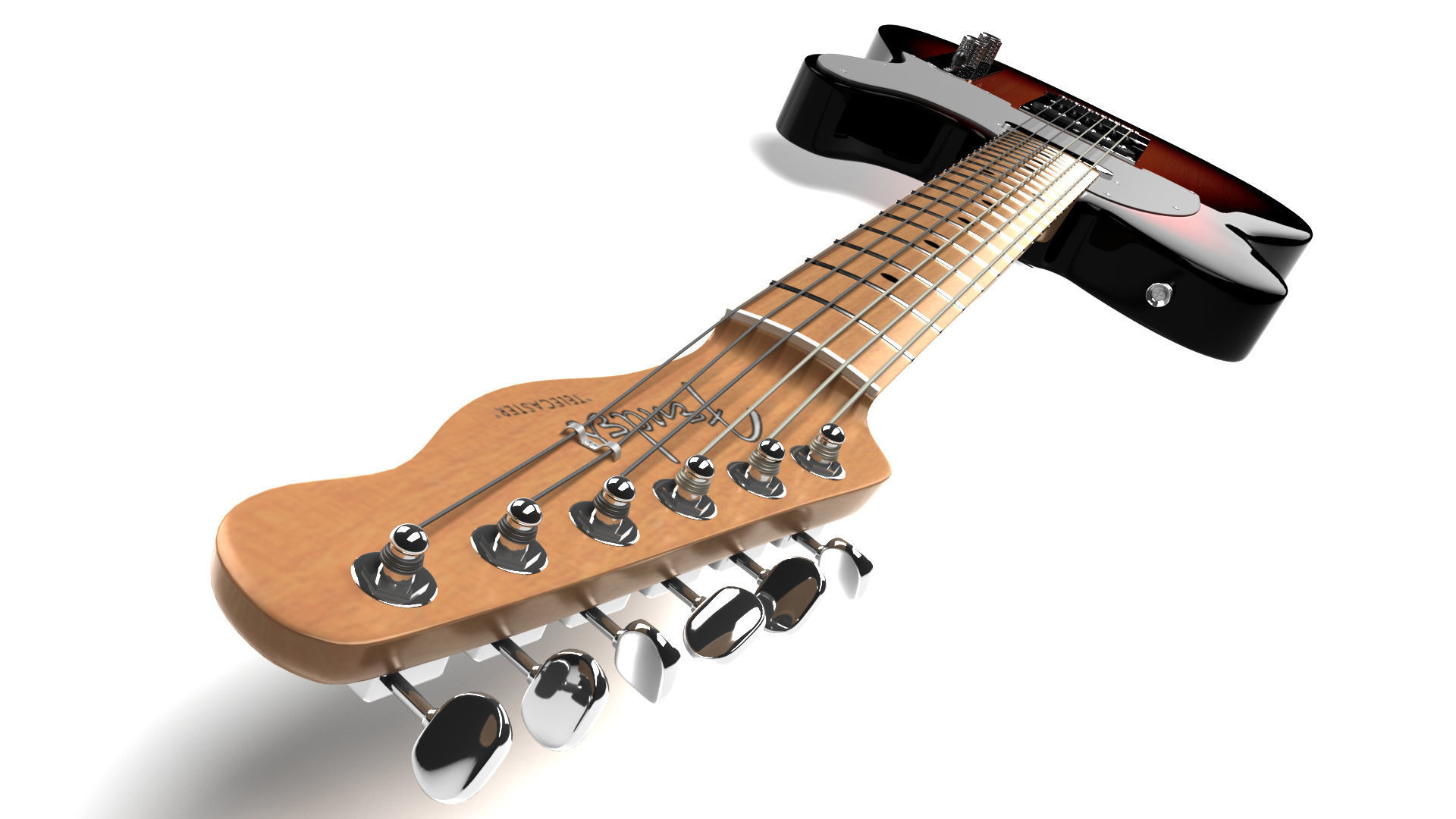 Fender Telecaster 1966 Low-poly 3D model_5