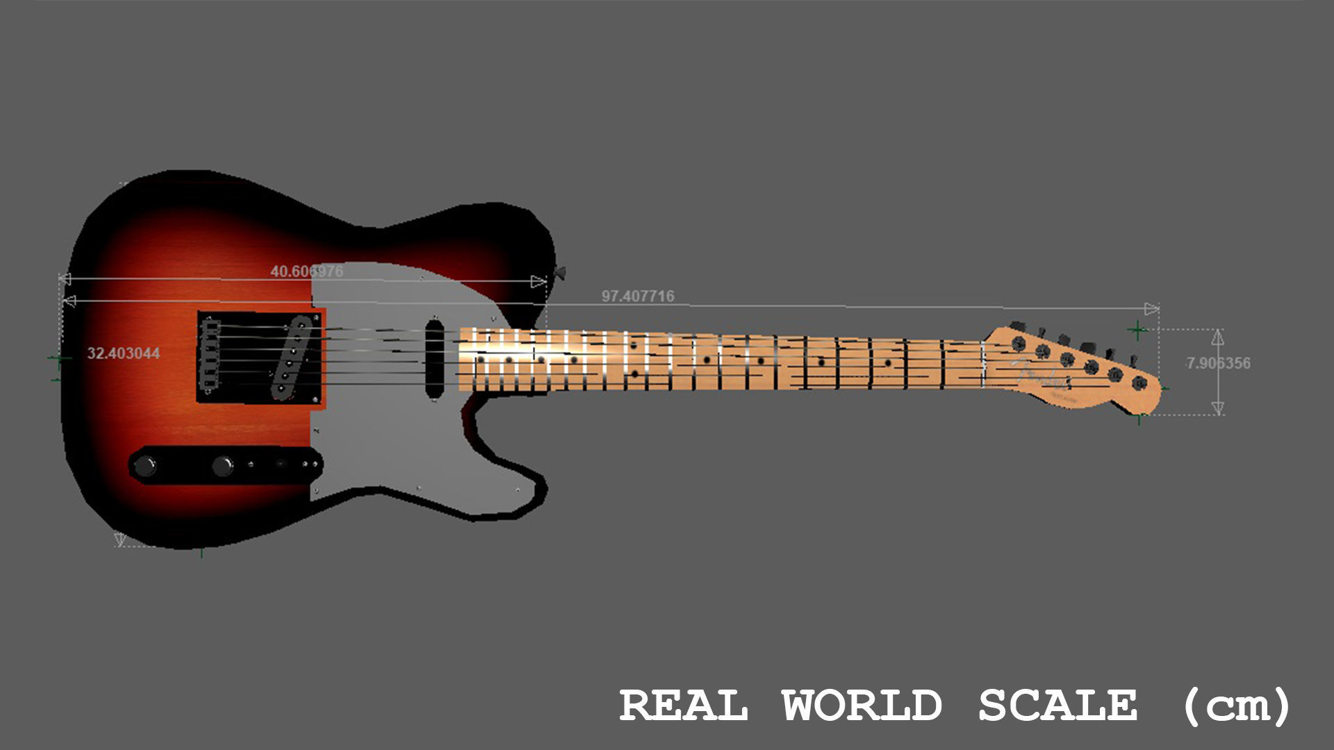 Fender Telecaster 1966 Low-poly 3D model_9