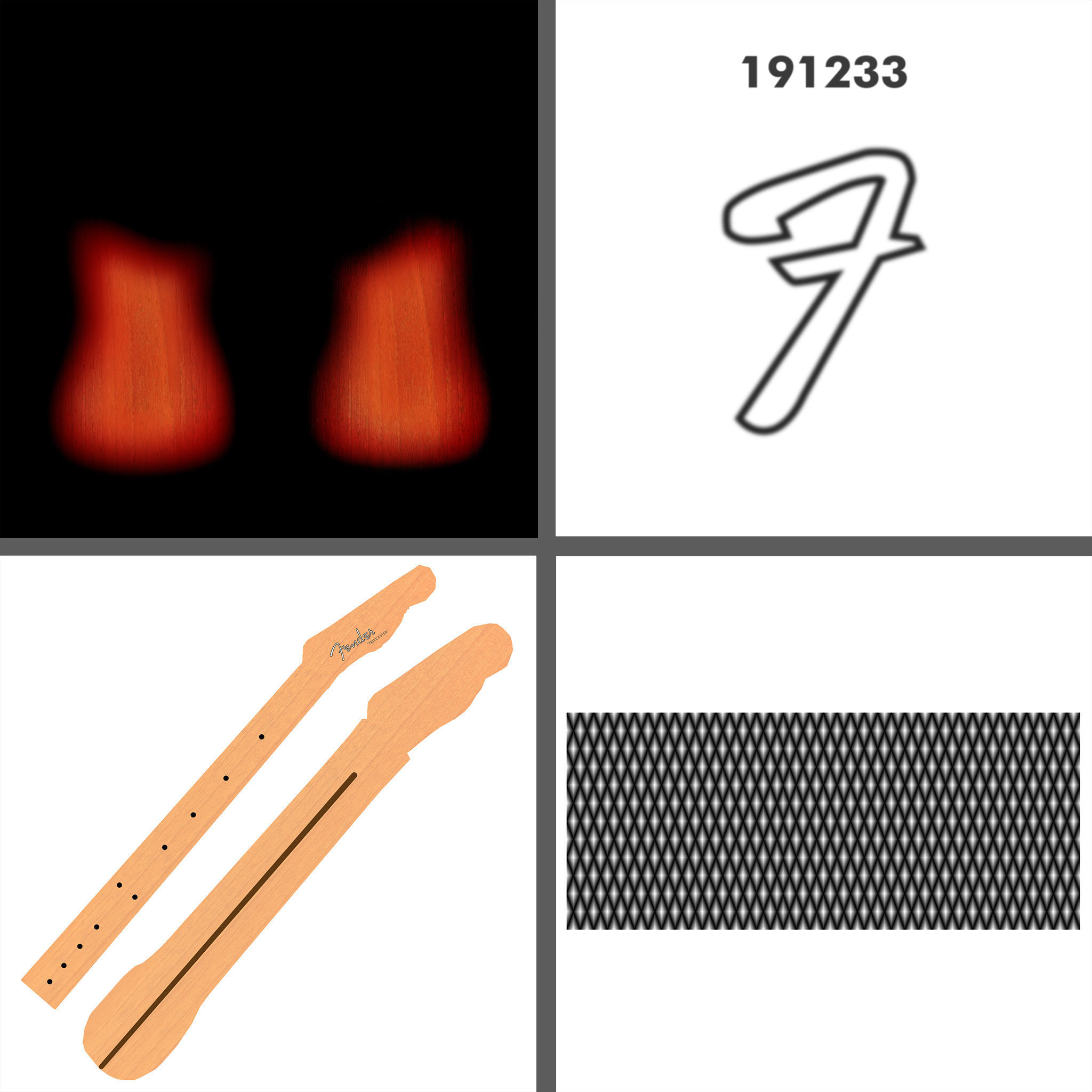 Fender Telecaster 1966 Low-poly 3D model_8