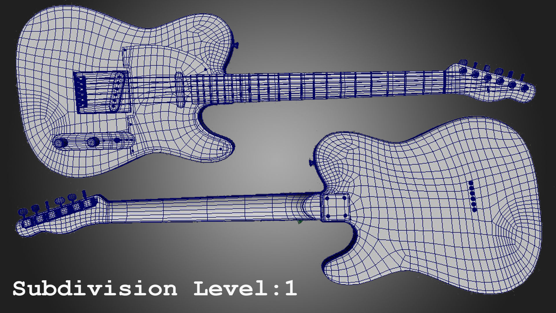 Fender Telecaster 1966 Low-poly 3D model_12