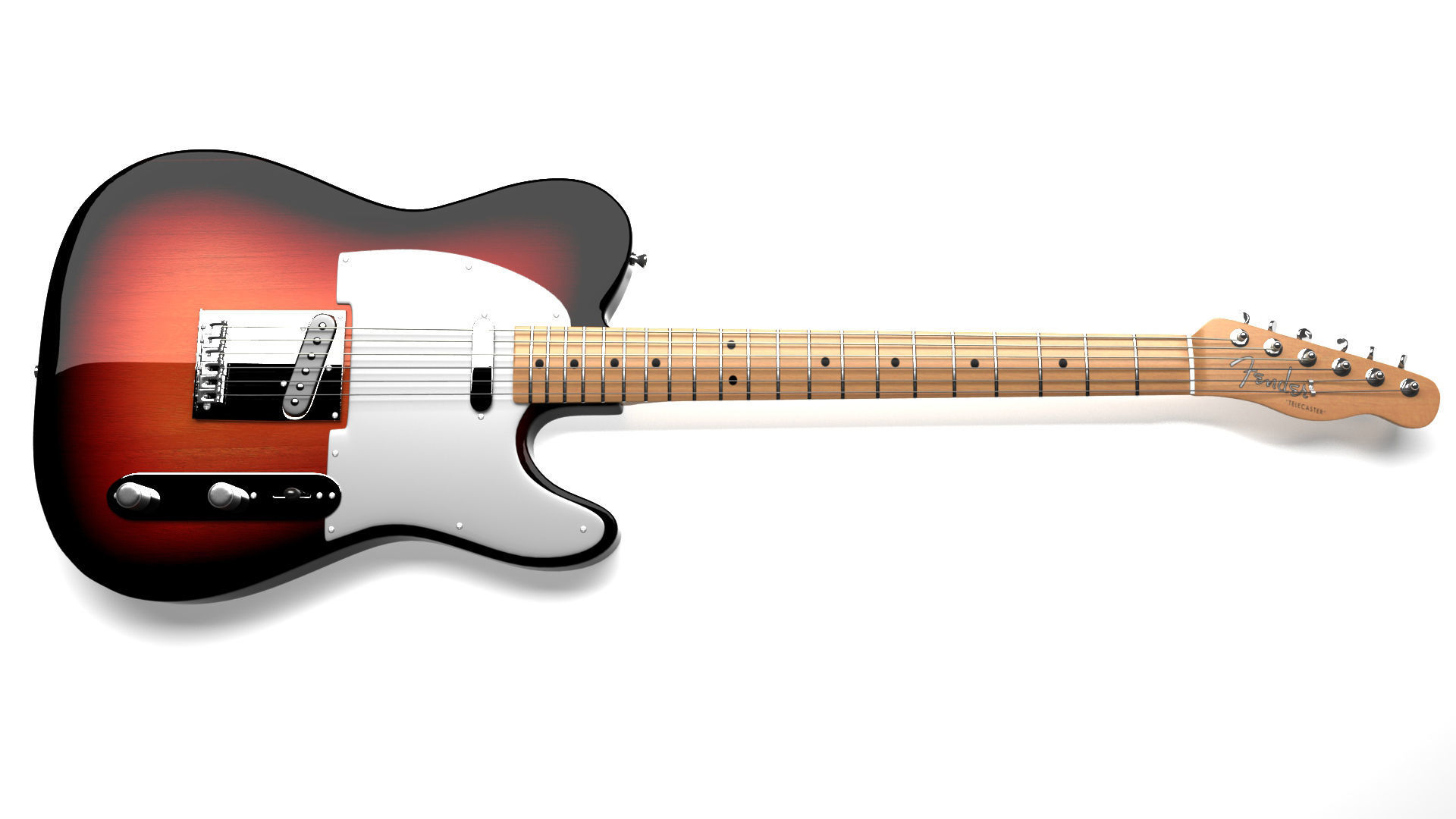 Fender Telecaster 1966 Low-poly 3D model_3