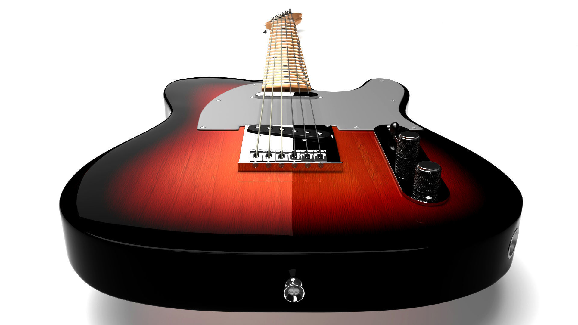 Fender Telecaster 1966 Low-poly 3D model_6