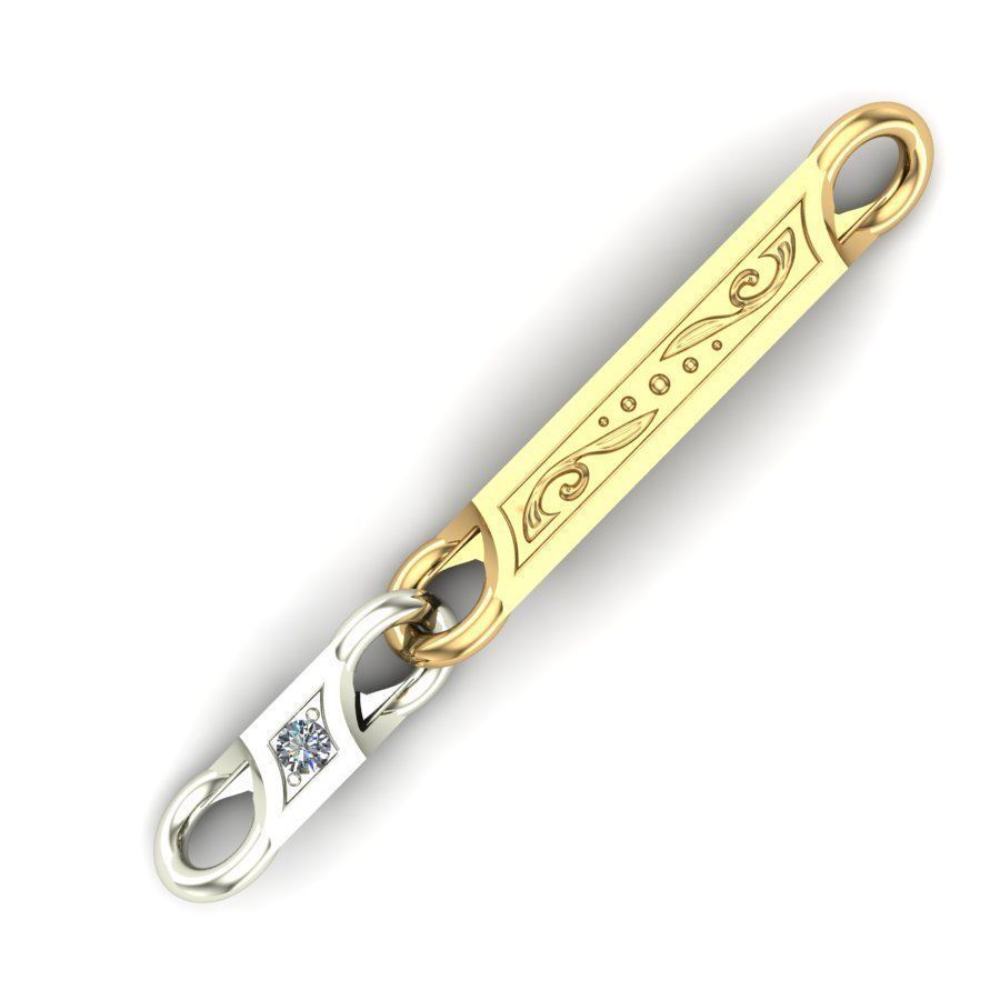 Chain square with a pattern and diamonds 3D print model_3