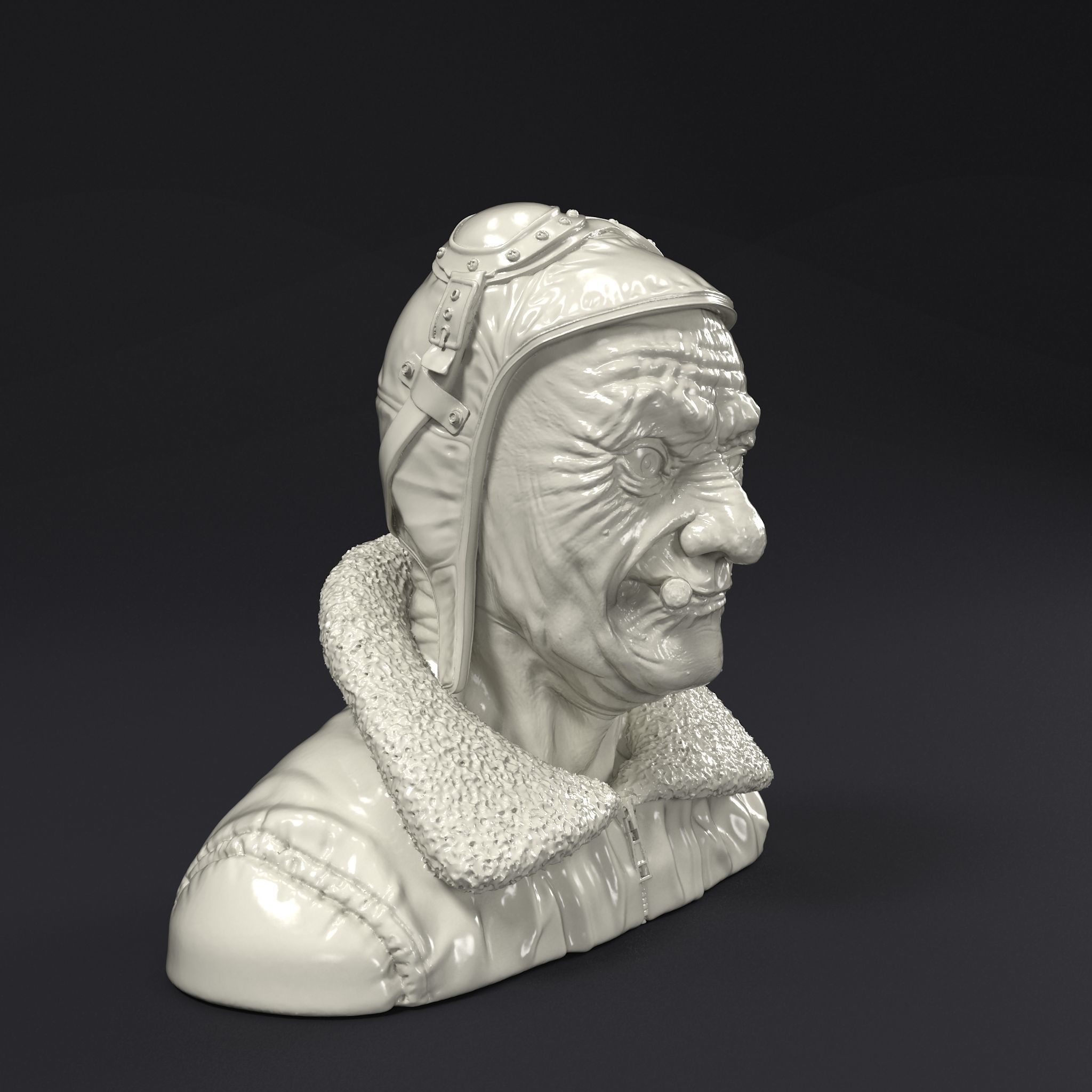 Steampunk pilot head 3D print model_8