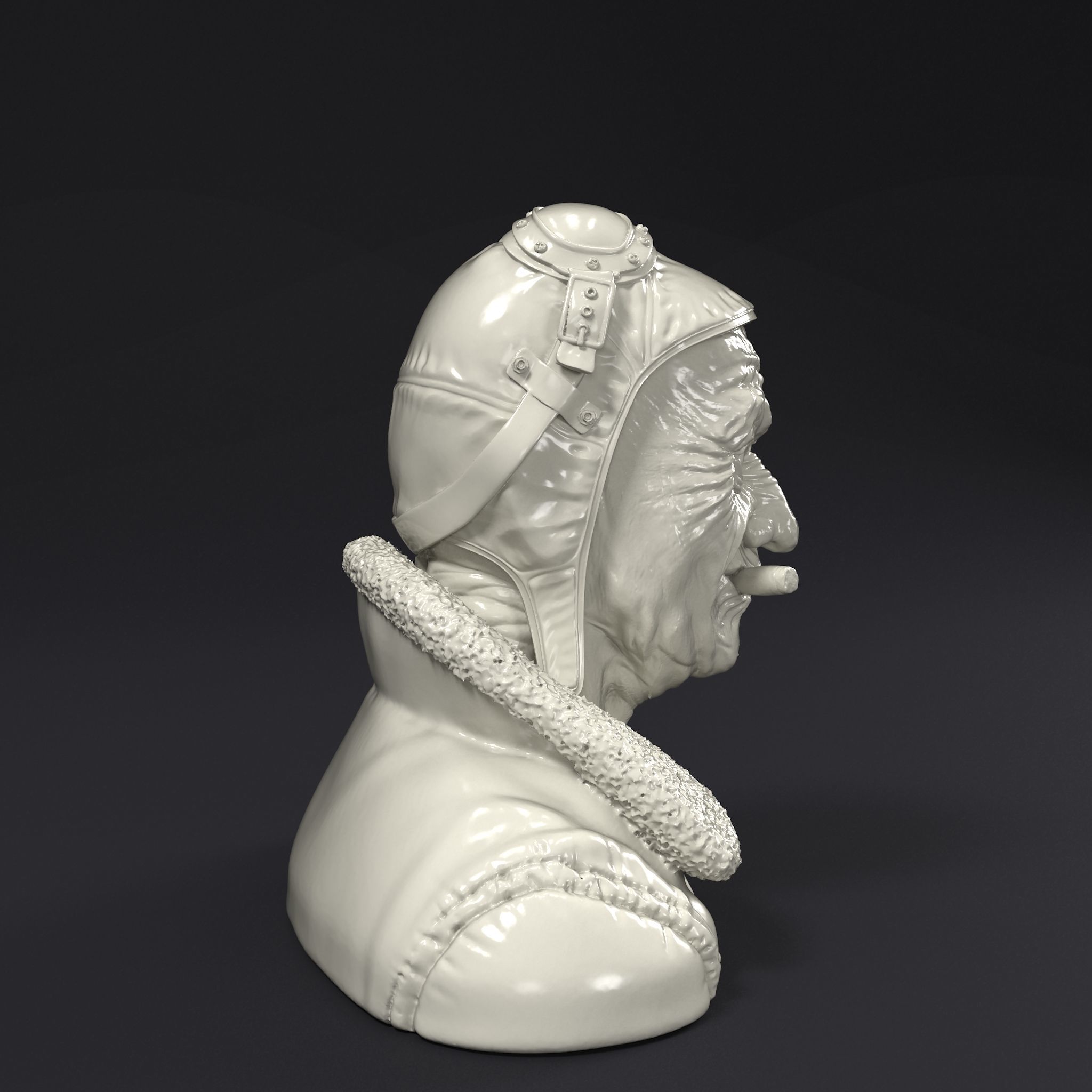 Steampunk pilot head 3D print model_2