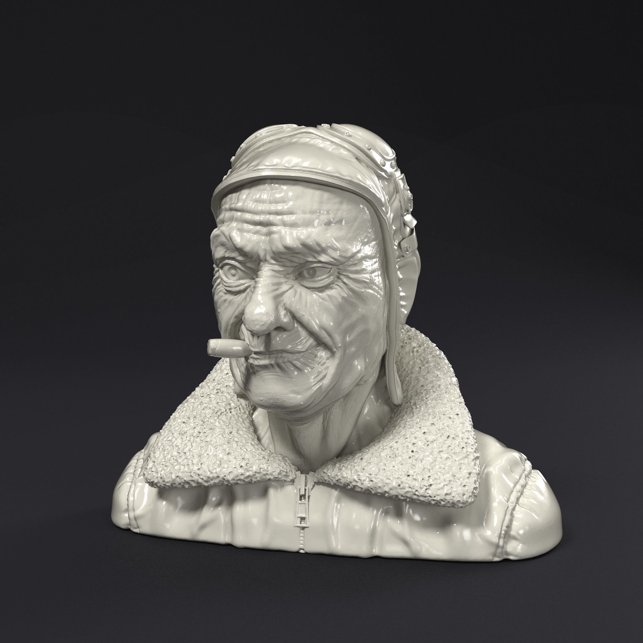 Steampunk pilot head 3D print model_1