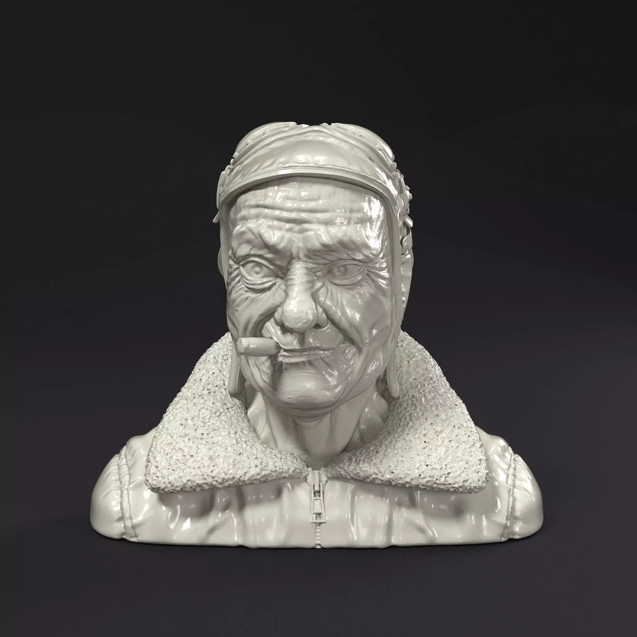 Steampunk pilot head 3D print model_0