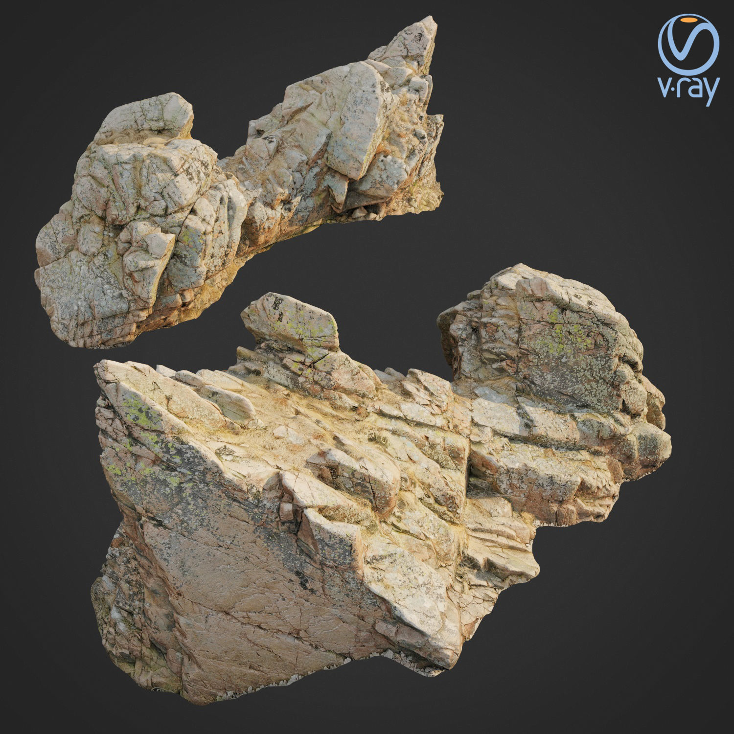 Cliff pack D bundle 3D model_2