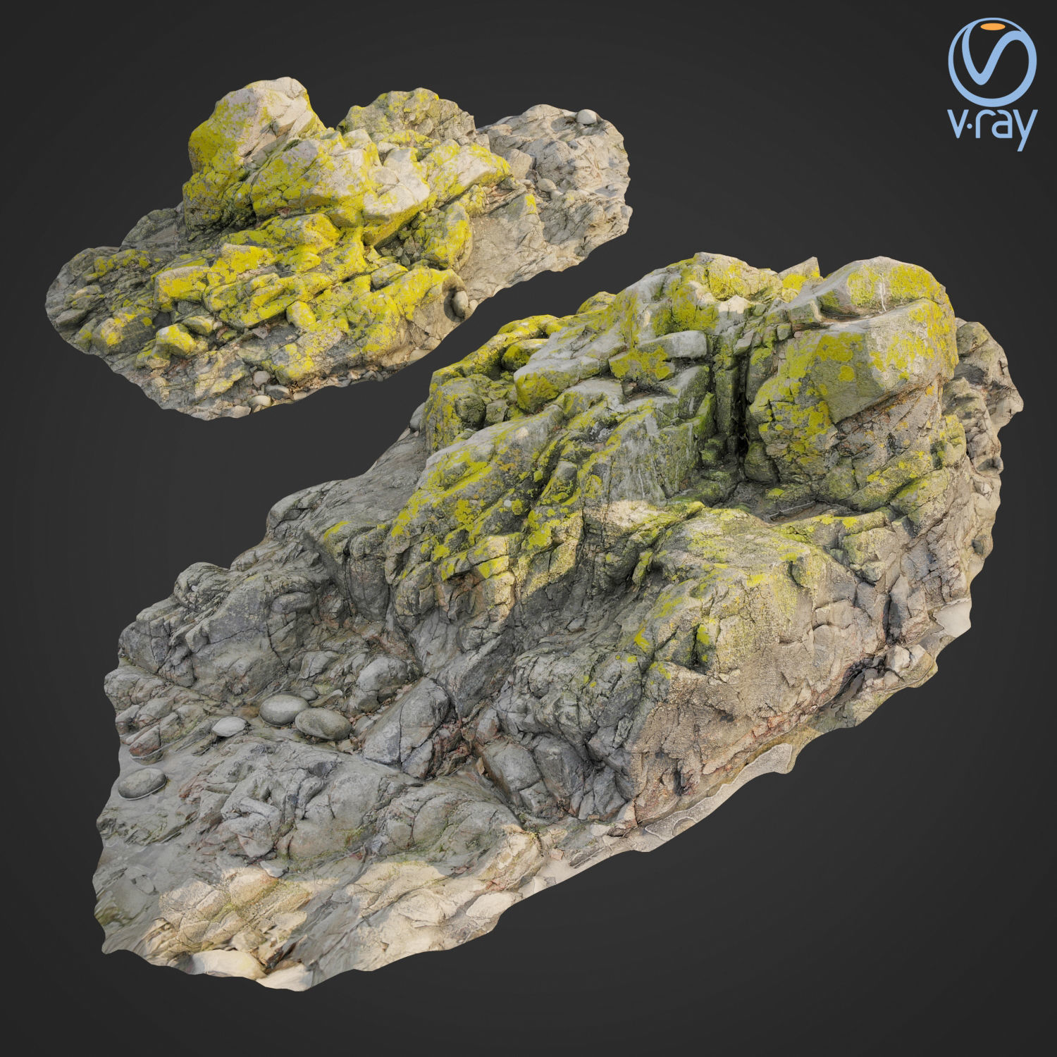 Cliff pack D bundle 3D model_4