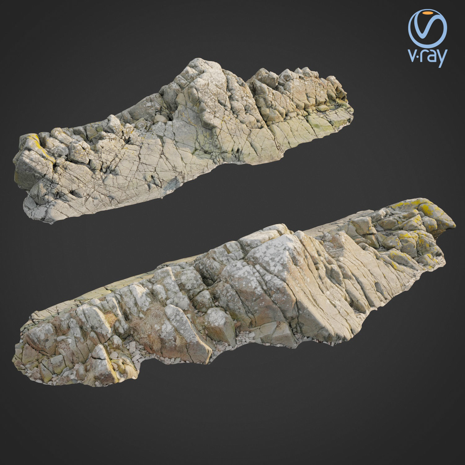 Cliff pack D bundle 3D model_5
