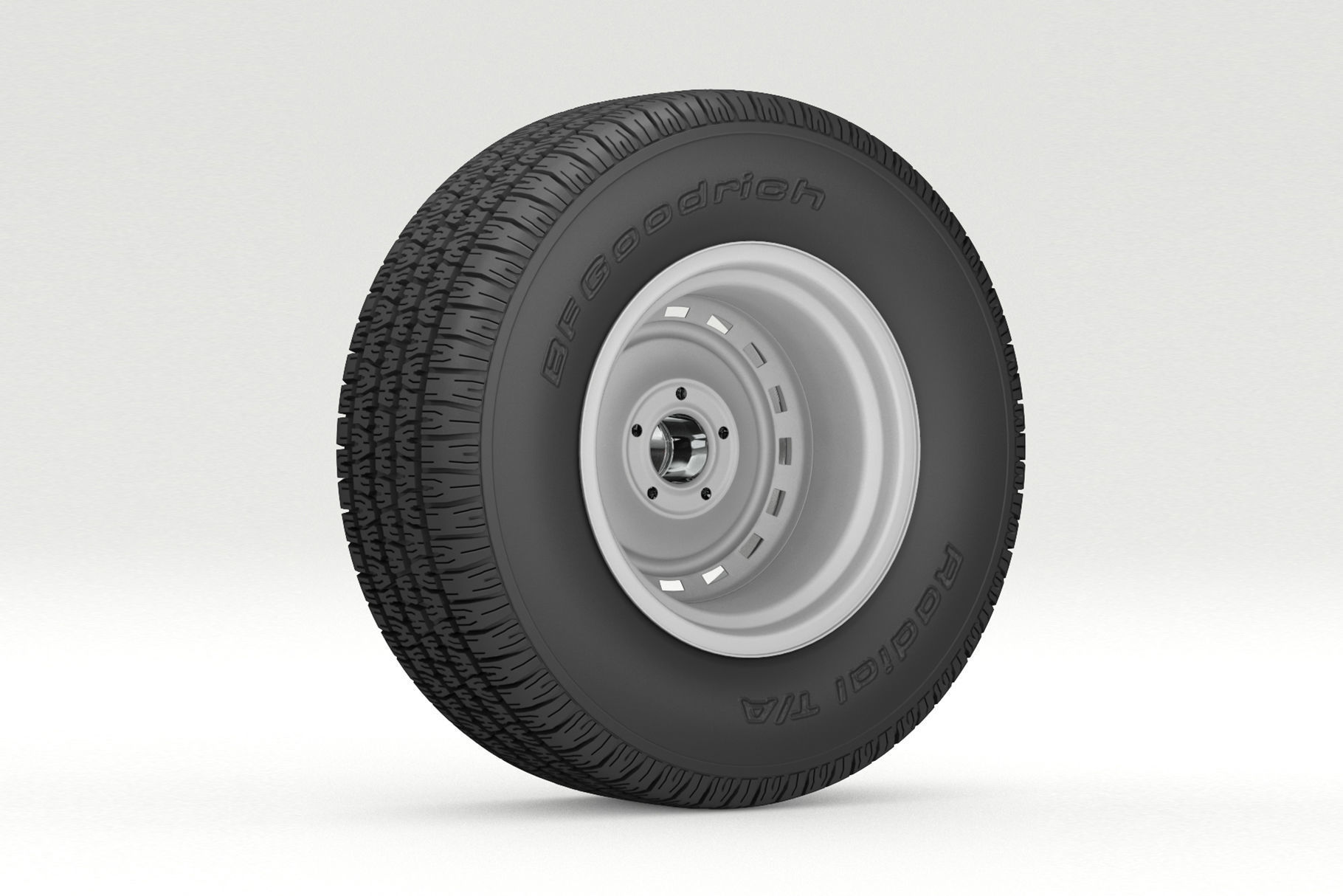 VINTAGE WHEEL AND TIRE 8 3D model_5
