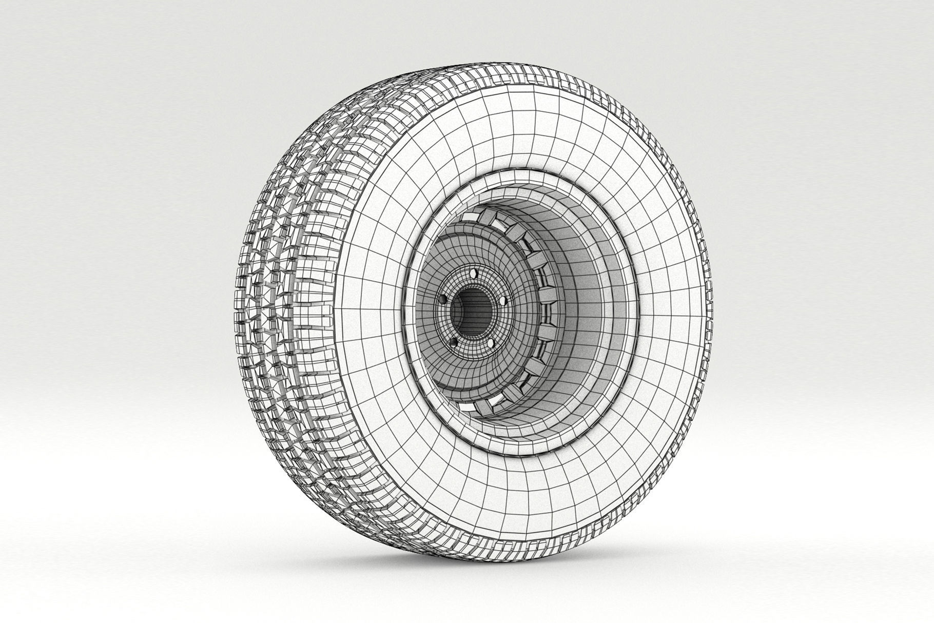 VINTAGE WHEEL AND TIRE 8 3D model_11