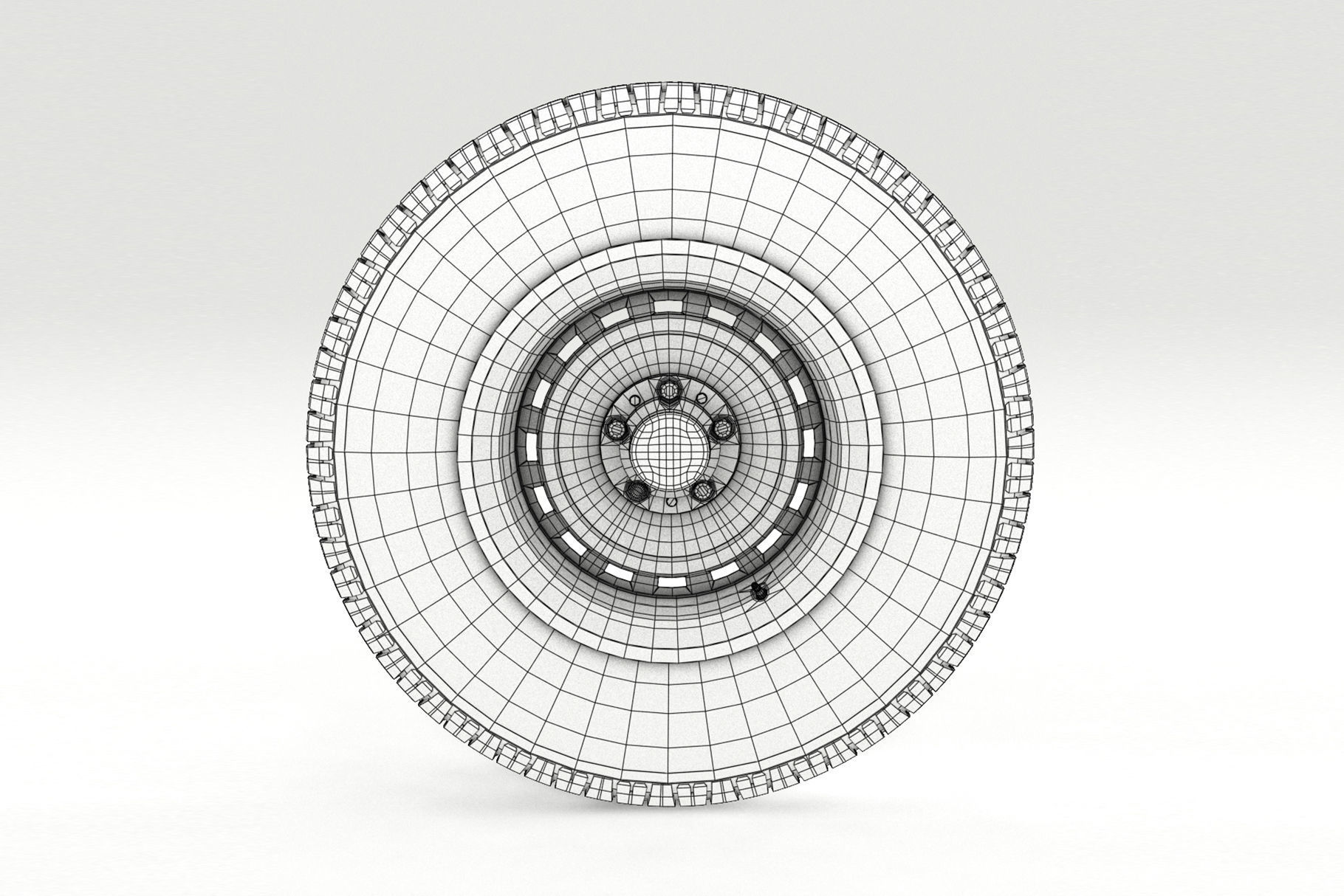 VINTAGE WHEEL AND TIRE 8 3D model_10