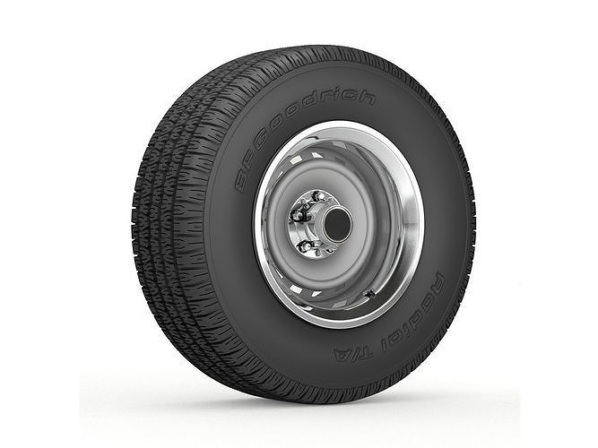 VINTAGE WHEEL AND TIRE 8 3D model