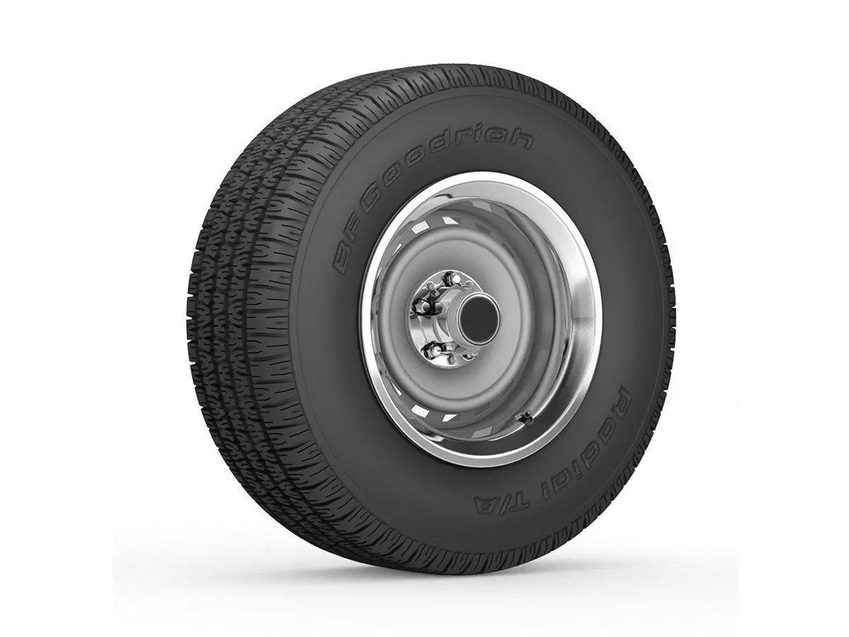 VINTAGE WHEEL AND TIRE 8 3D model_0