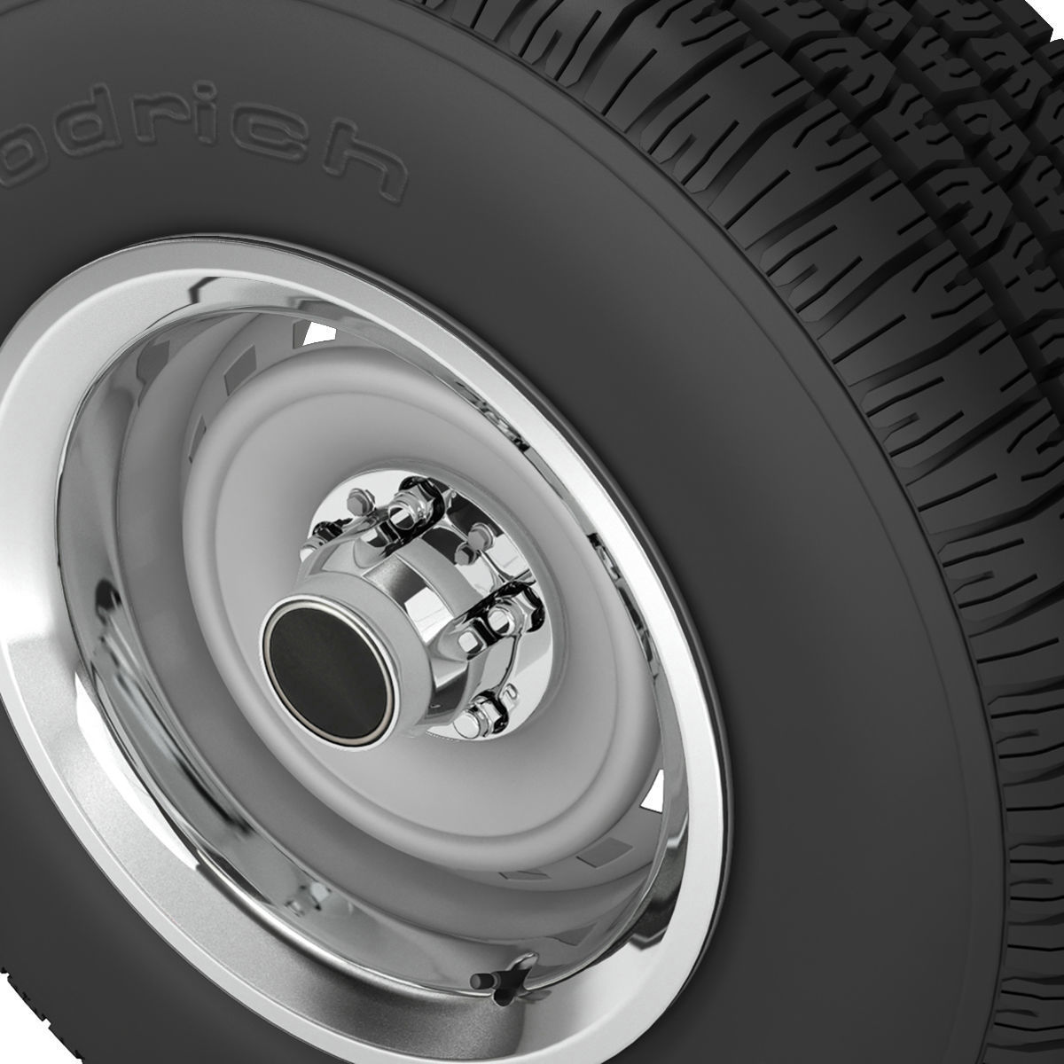 VINTAGE WHEEL AND TIRE 8 3D model_2
