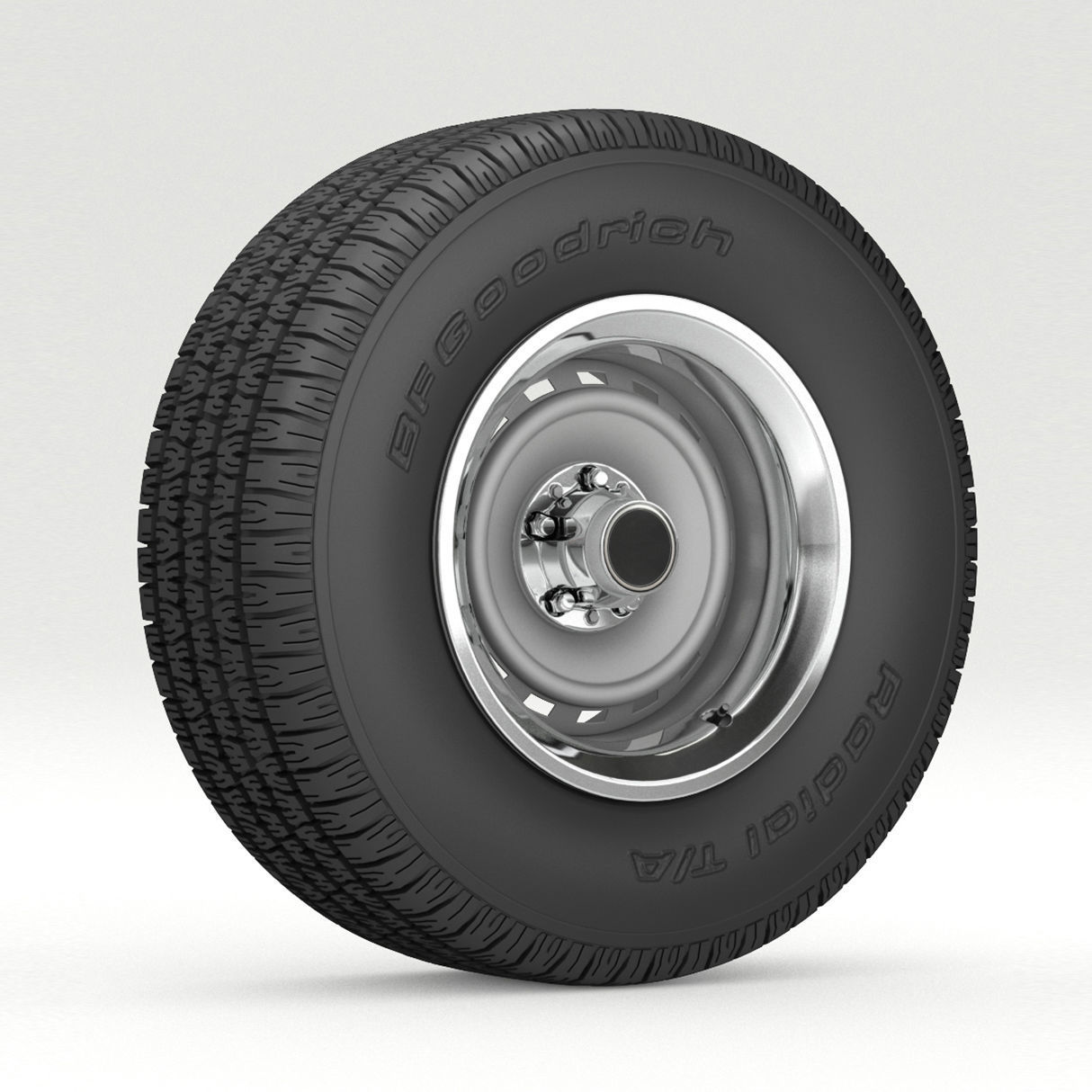 VINTAGE WHEEL AND TIRE 8 3D model_1