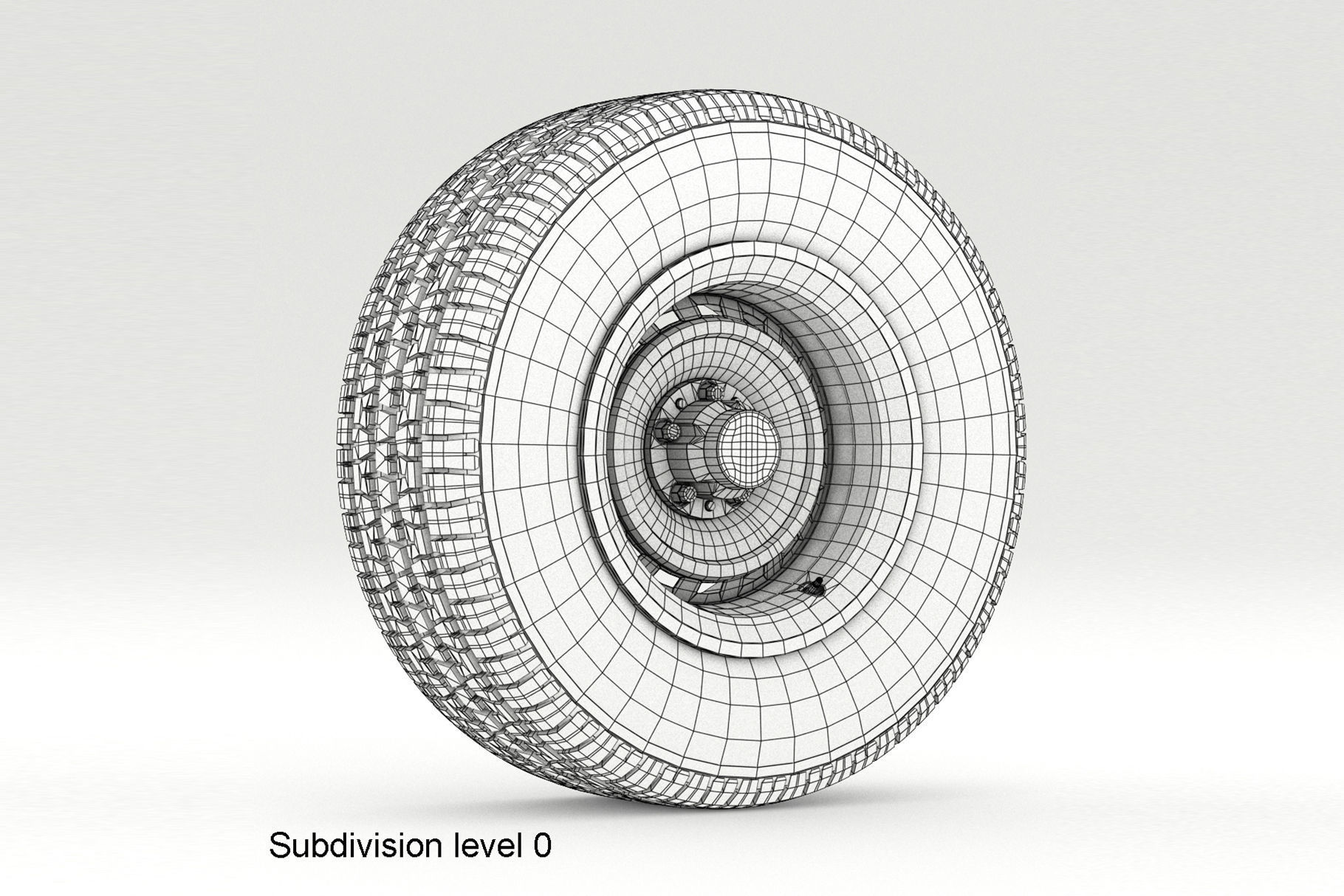 VINTAGE WHEEL AND TIRE 8 3D model_7