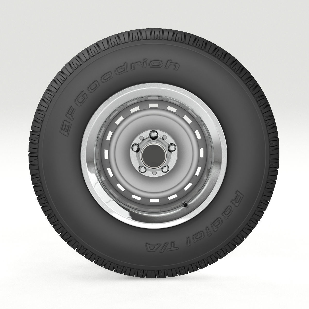 VINTAGE WHEEL AND TIRE 8 3D model_4