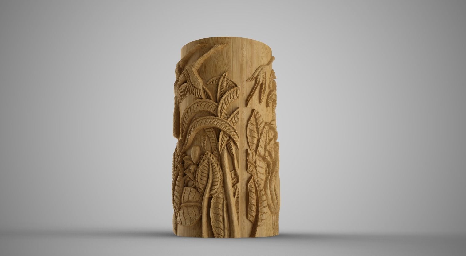 Hieroglyphic relief Cylinder Box 3D print model_5