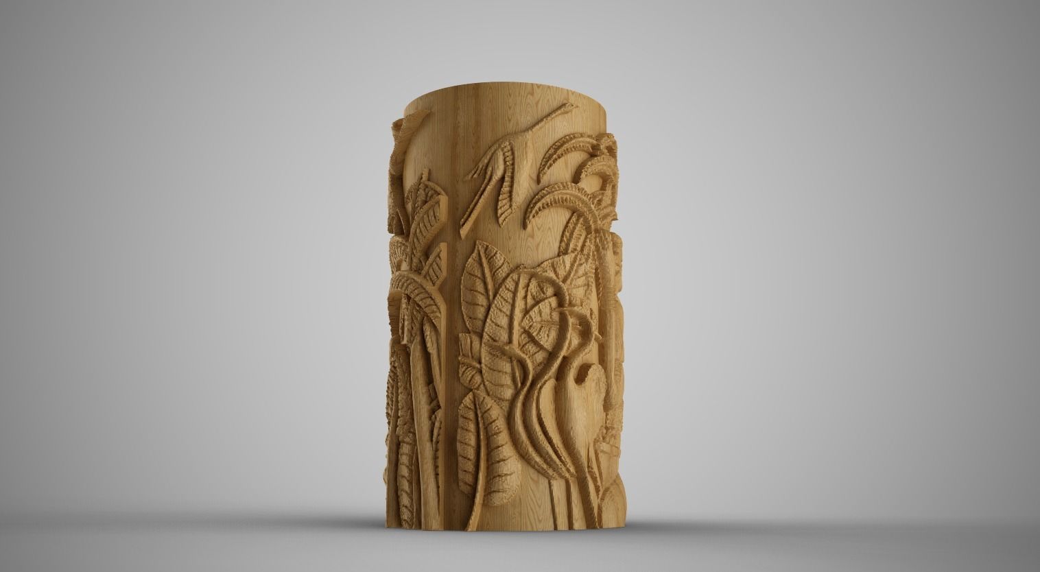 Hieroglyphic relief Cylinder Box 3D print model_2