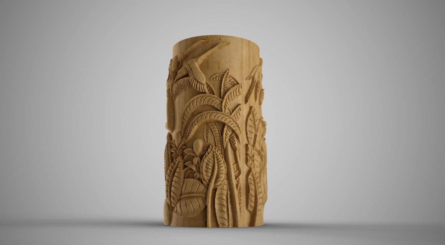 Hieroglyphic relief Cylinder Box 3D print model_6