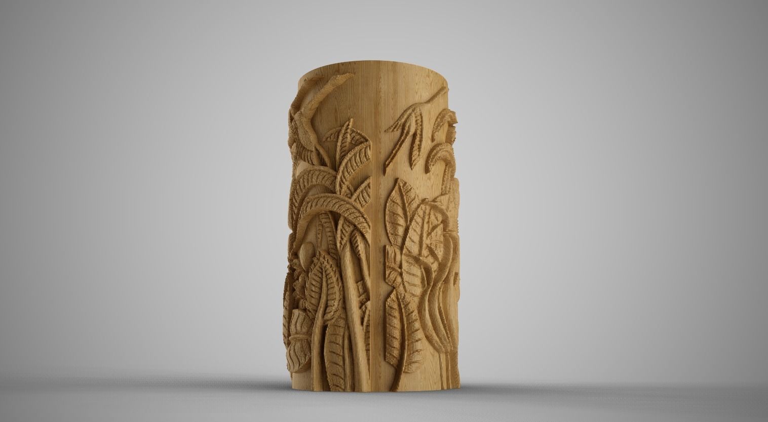 Hieroglyphic relief Cylinder Box 3D print model_4
