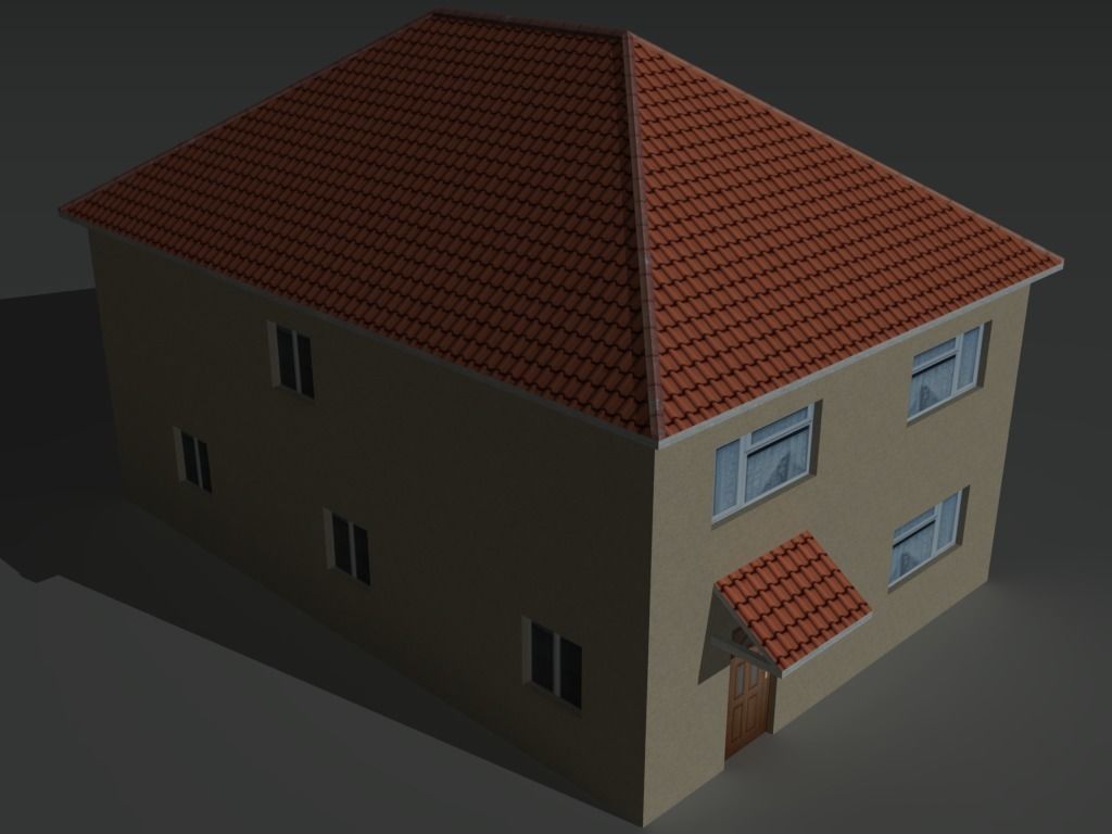 House Collection Set 3 with balcony Low-poly 3D model_19