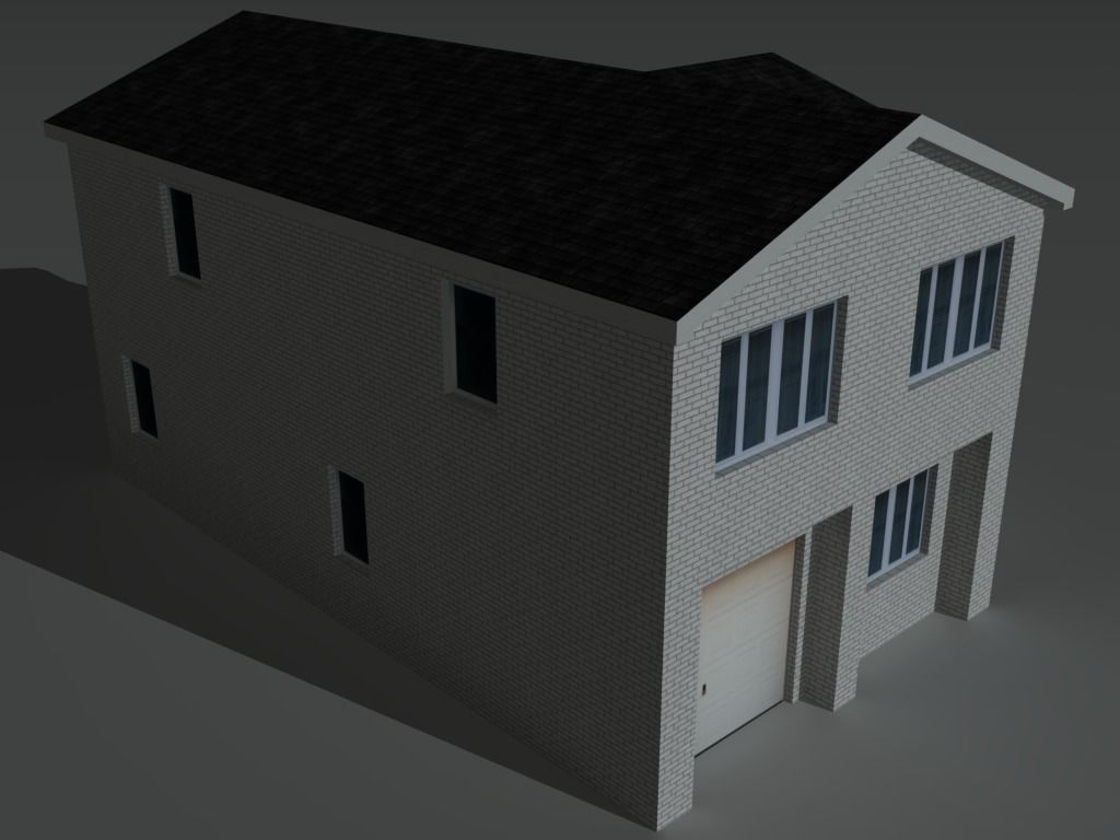 House Collection Set 3 with balcony Low-poly 3D model_8