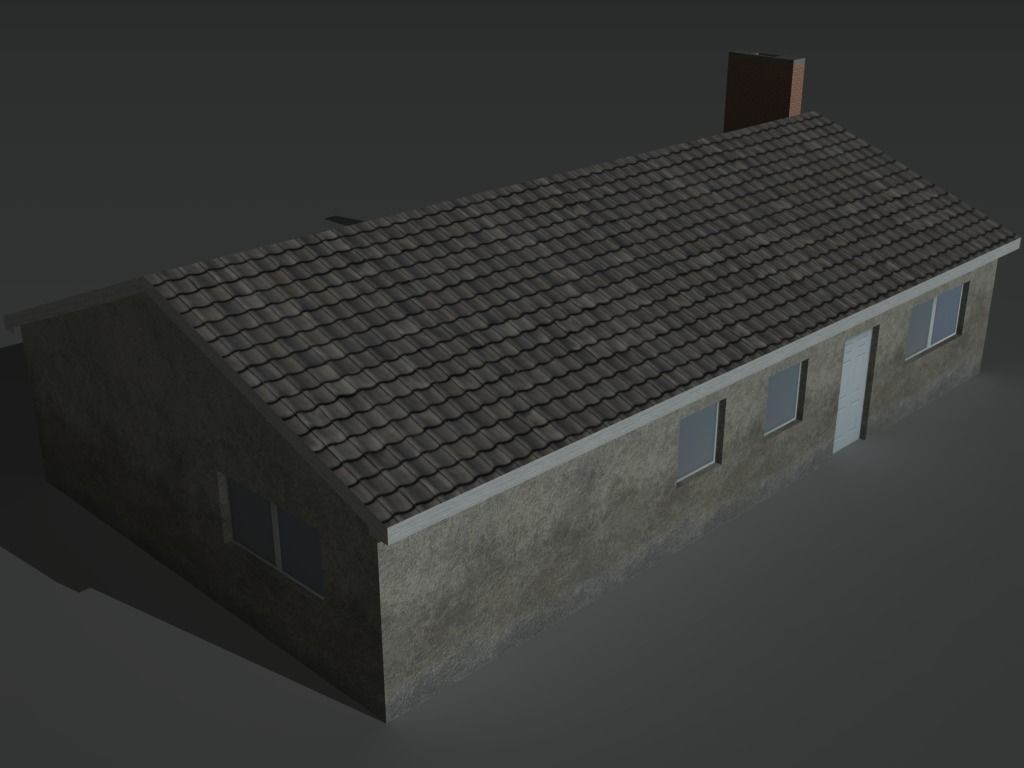 House Collection Set 3 with balcony Low-poly 3D model_14