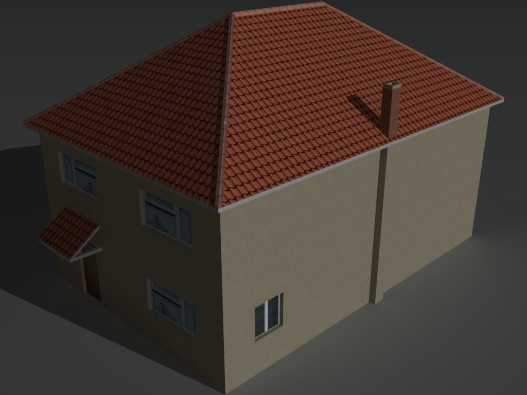 House Collection Set 3 with balcony Low-poly 3D model_16