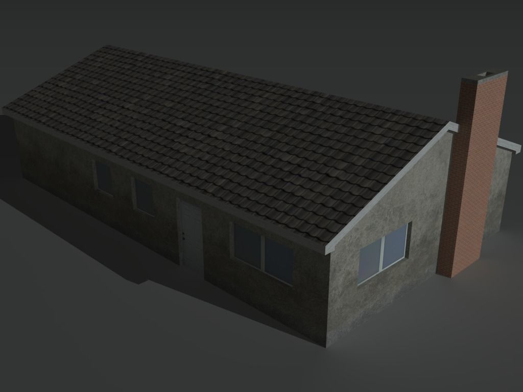 House Collection Set 3 with balcony Low-poly 3D model_11