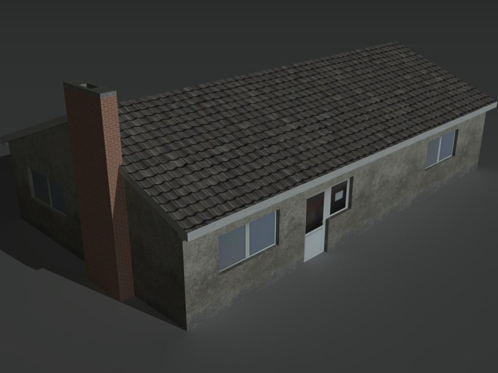 House Collection Set 3 with balcony Low-poly 3D model_12