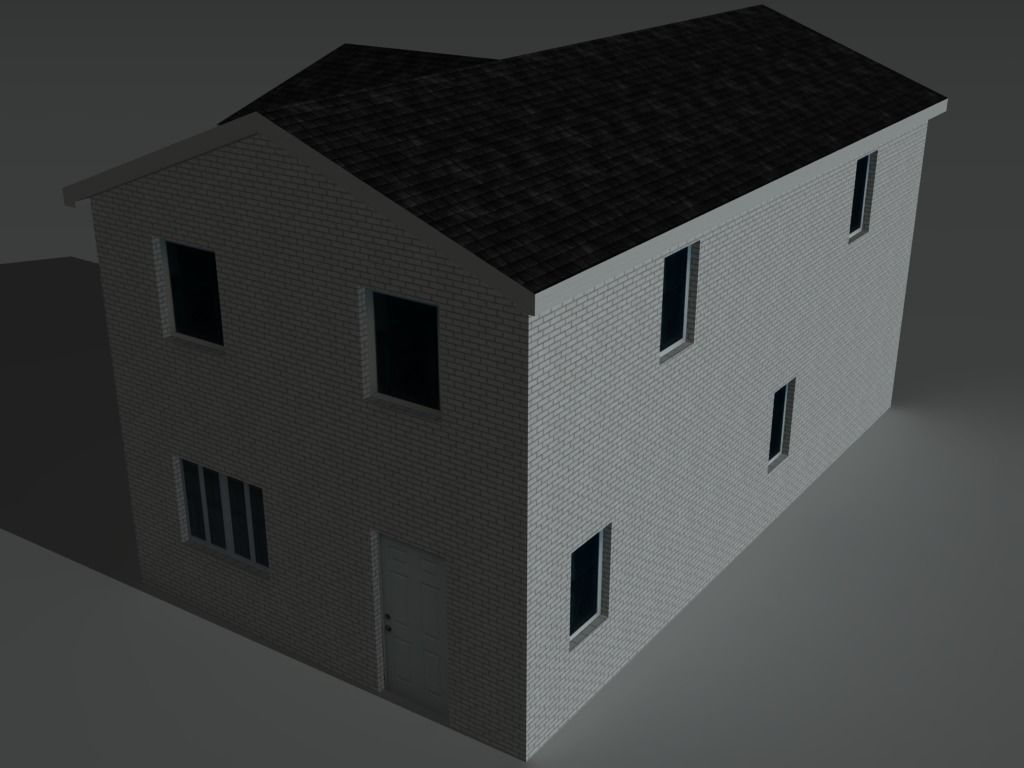 House Collection Set 3 with balcony Low-poly 3D model_7