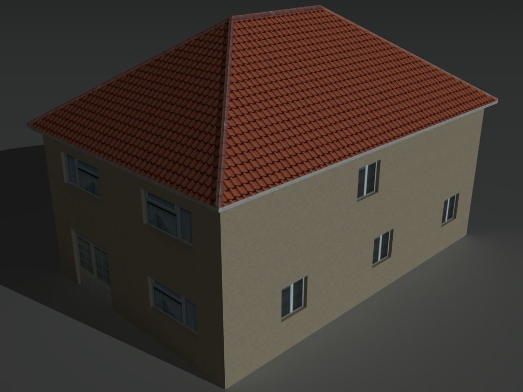 House Collection Set 3 with balcony Low-poly 3D model_18