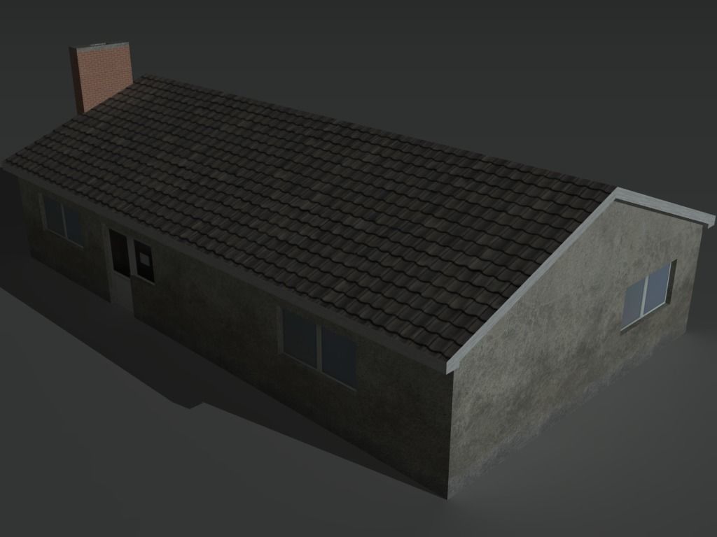 House Collection Set 3 with balcony Low-poly 3D model_13