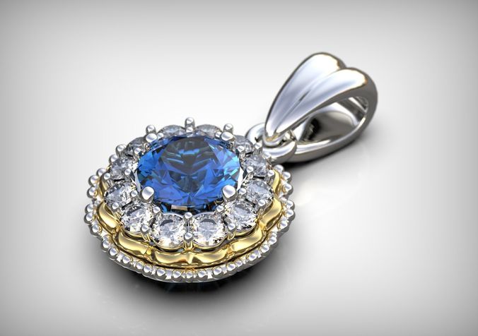 Flower Style Halo Pendant 3D print model