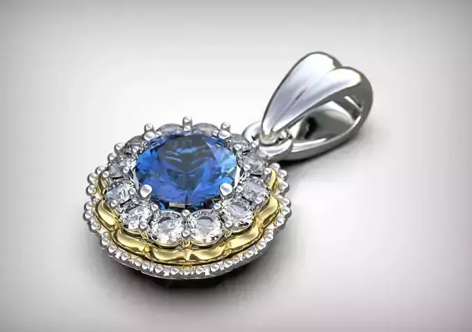 Flower Style Halo Pendant