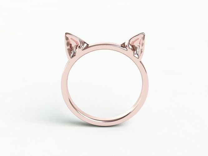 Cat ears ring 3D print model