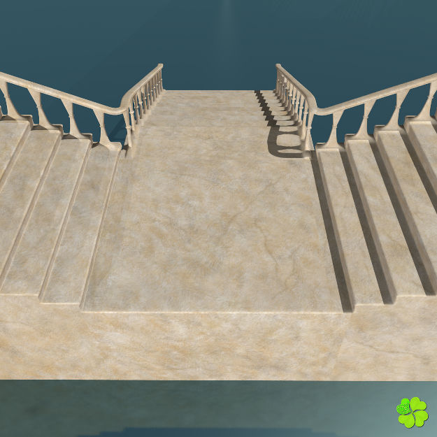 Marble staircase low poly Low-poly 3D model_19