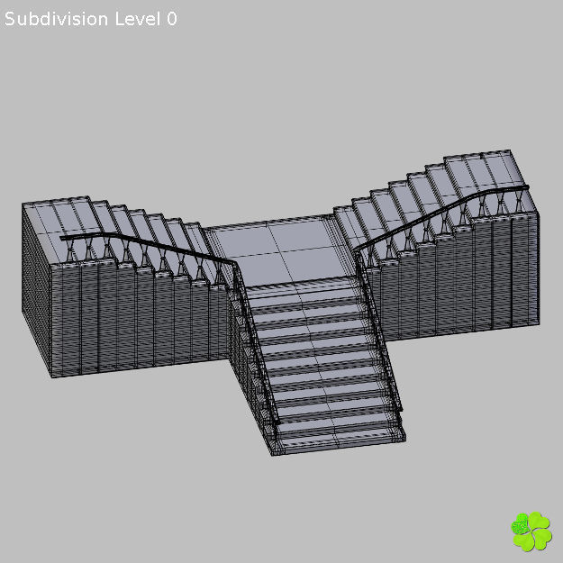 Marble staircase low poly Low-poly 3D model_27