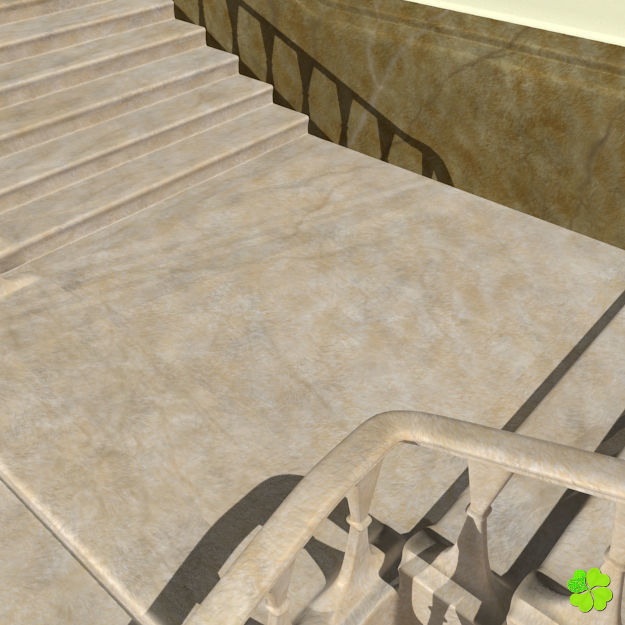 Marble staircase low poly Low-poly 3D model_10